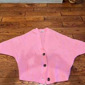 Dex Pink Button-Up Cardigan